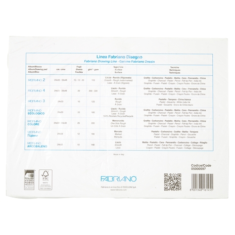 Fabriano Disegno FA/4 blocco 20 fogli 24x33 cm ruvido