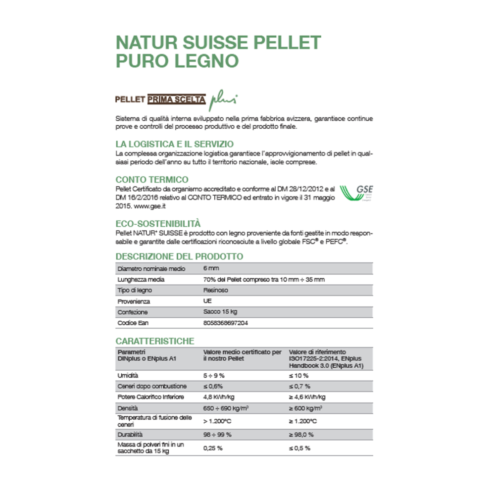 Pellet A1EN Plus, 15 kg