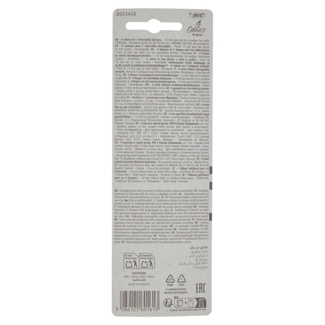 Bic 4 Colori Original Penna a Sfera Retrattile 1.0 mm, 1 pezzo