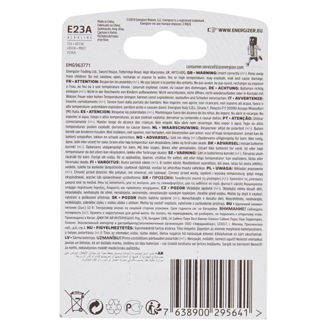 Energizer A23 Alkaline 2 pz