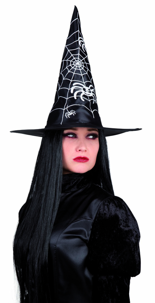 CAPPELLO STREGA NERO C/STAMPA RAGNATELA