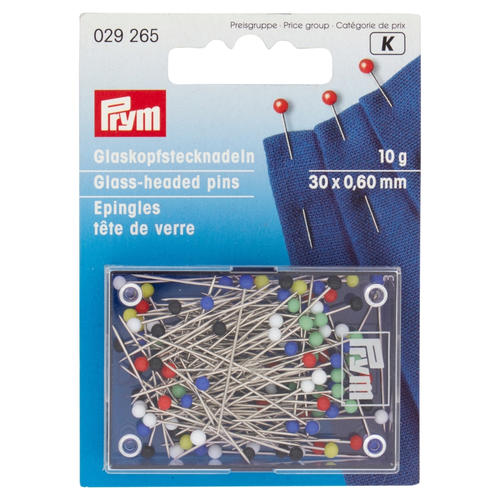 Prym Spilli con testa di vetro 30 x 0,60 mm 10 g