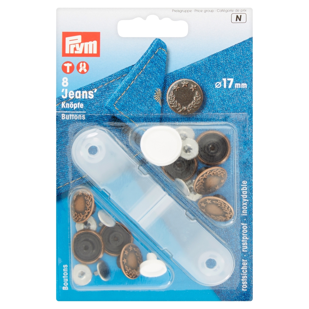 Prym 8 'Jeans' buttons Ø 17 mm