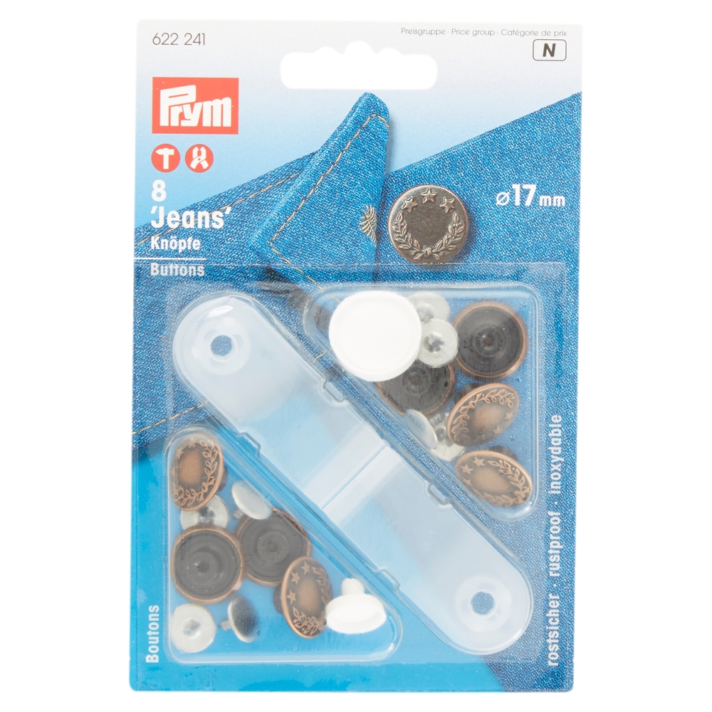 Prym 8 'Jeans' buttons Ø 17 mm