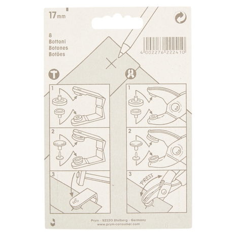 Prym 8 'Jeans' buttons Ø 17 mm