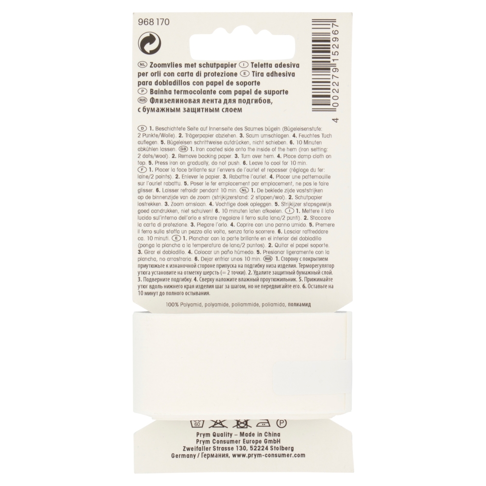 Prym Teletta adesiva per orli con carta di protezione 5 m 30 mm