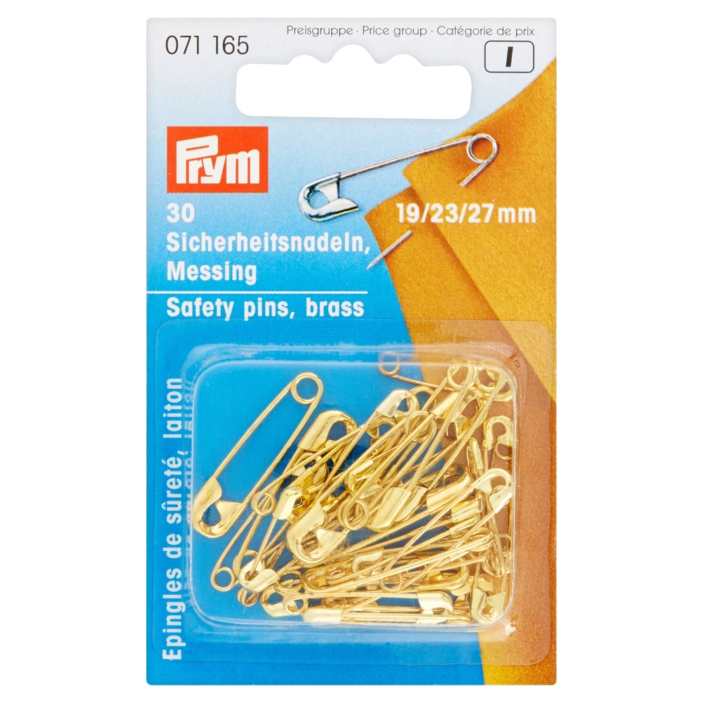 Prym 30 Safety pins, brass