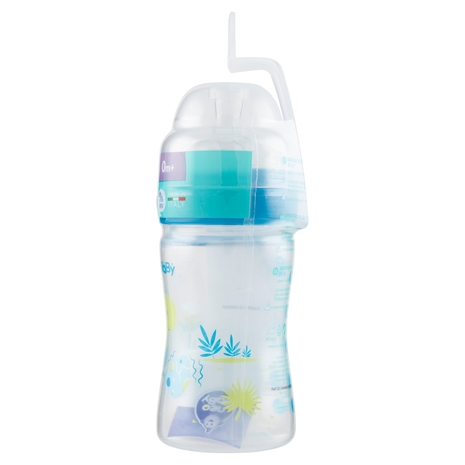 neo Baby Biberon Plastica Collo Largo 150 ml 0m+ Dino Blu