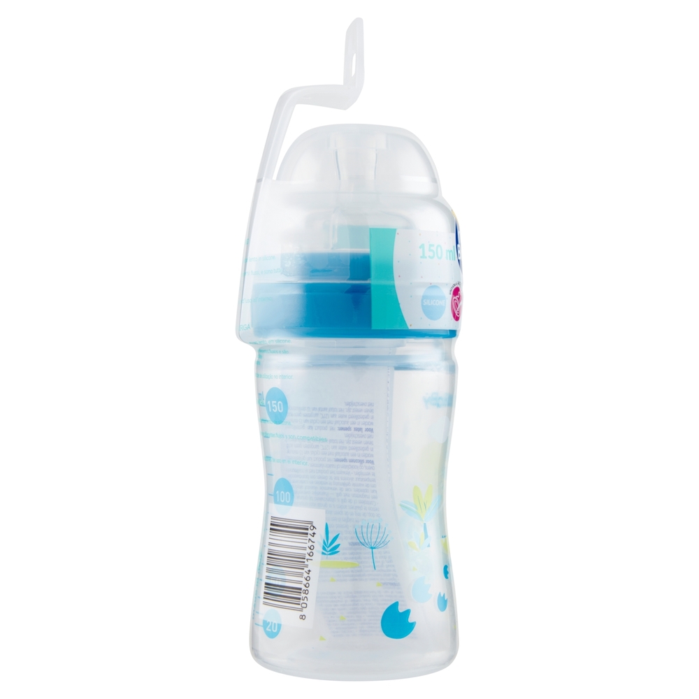 neo Baby Biberon Plastica Collo Largo 150 ml 0m+ Dino Blu