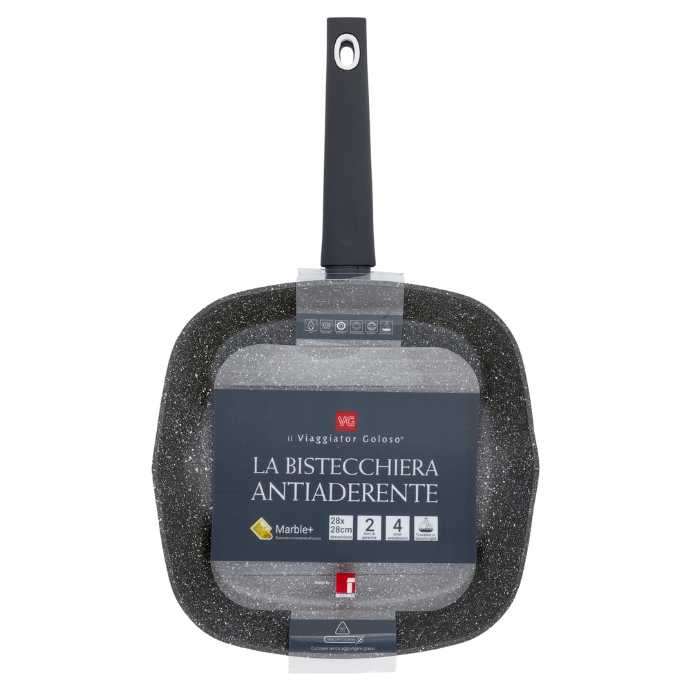 La Bistecchiera Antiaderente 28x28 cm Il Viaggiator Goloso