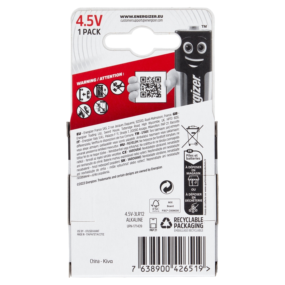 Energizer Max 4.5V 1 pz