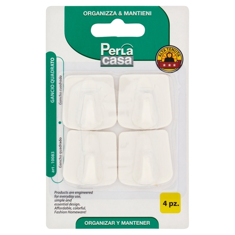 PerLa casa Organizza & Mantieni Gancio Quadrato 4 pz