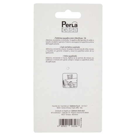 PerLa casa Proteggi & Pulisci Feltrino Quadro mm 24x24 16 pz
