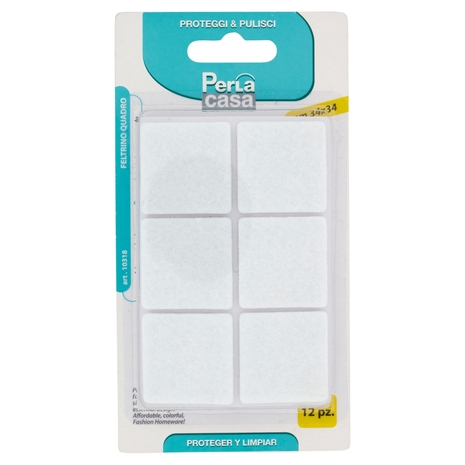 PerLa casa Proteggi & Pulisci Feltrino Quadro mm 34x34 12 pz