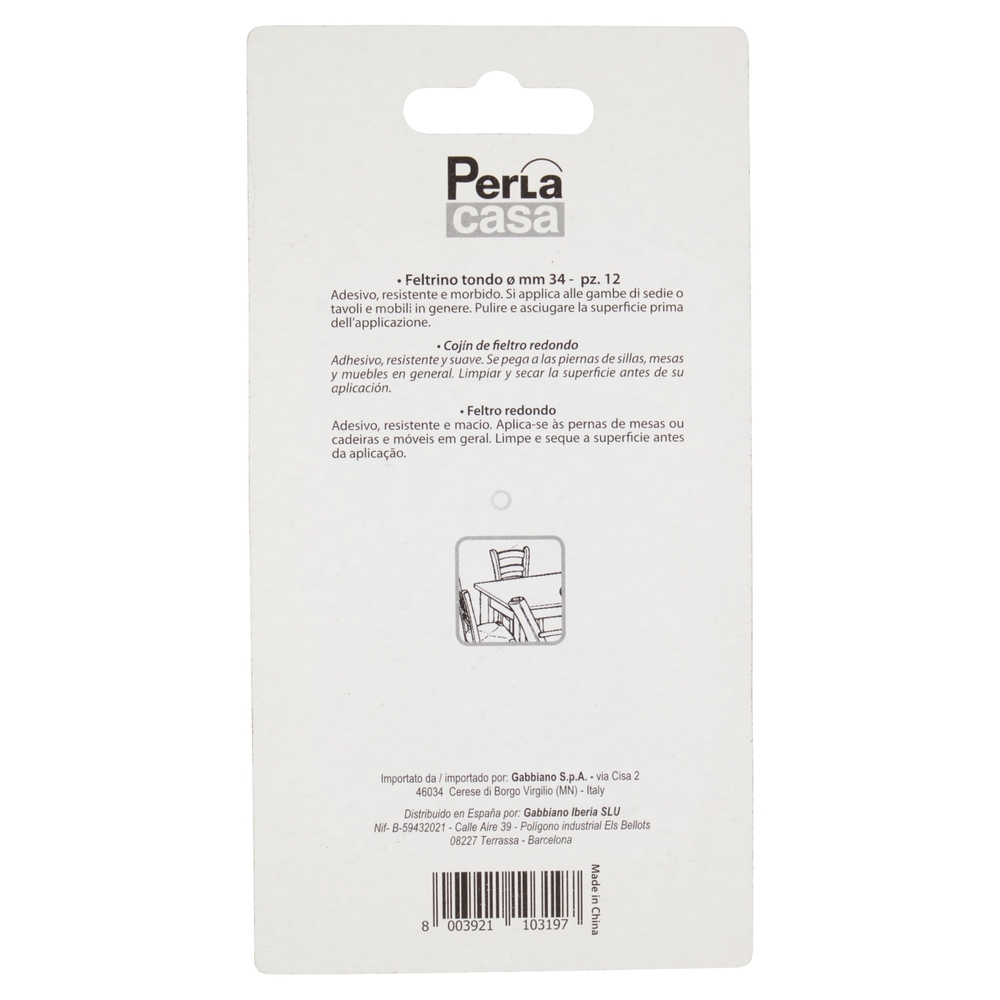 PerLa casa Proteggi & Pulisci Feltrino Tondo ø mm 34 12 pz