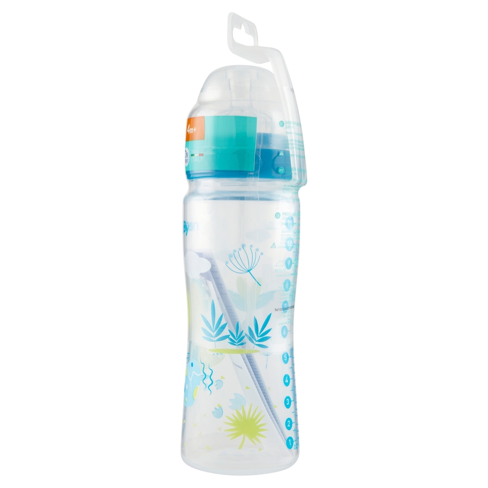 neo Baby Biberon Plastica Collo Largo 330 ml 4m+ Dino Blu