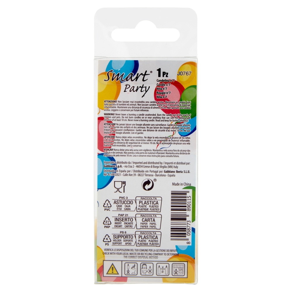 Smart Party Candelina Numerale 7 1 pz