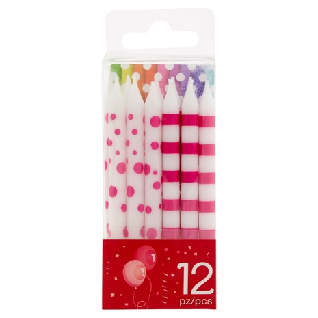Smart Party Candele Riga/Pois Bambina 12 pz