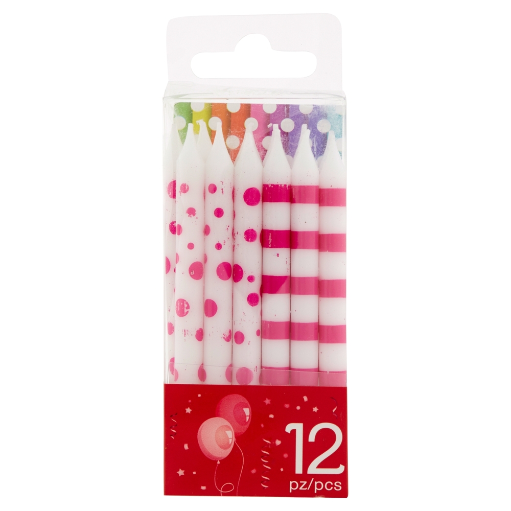 Smart Party Candele Riga/Pois Bambina 12 pz