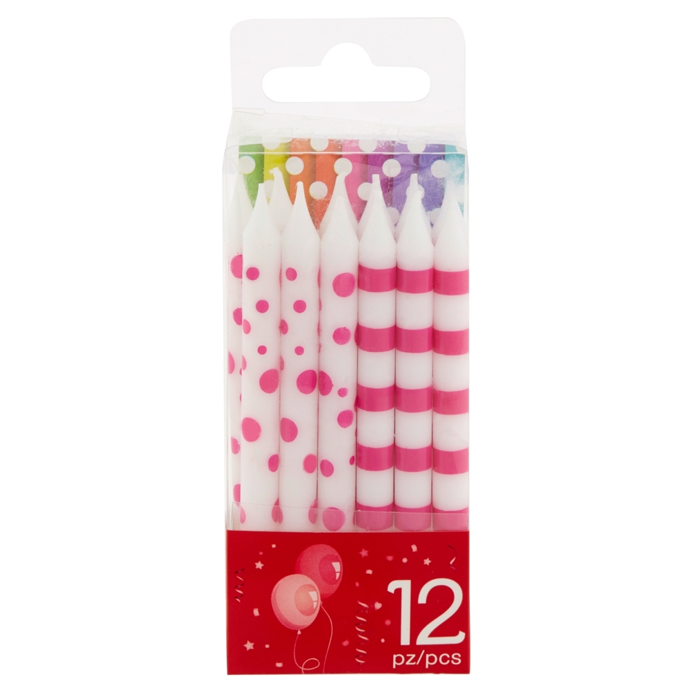 Smart Party Candele Riga/Pois Bambina 12 pz