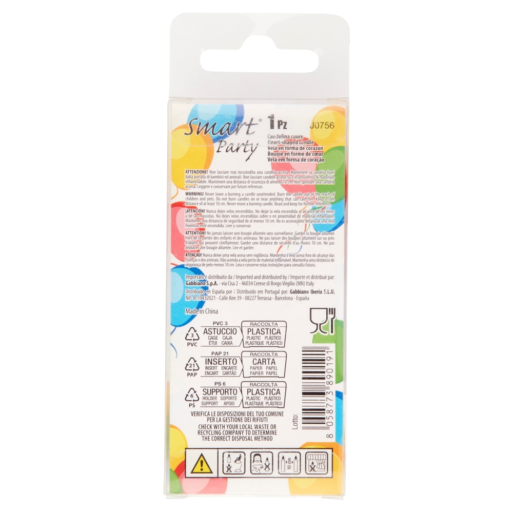 Smart Party Candelina Cuore 1 pz