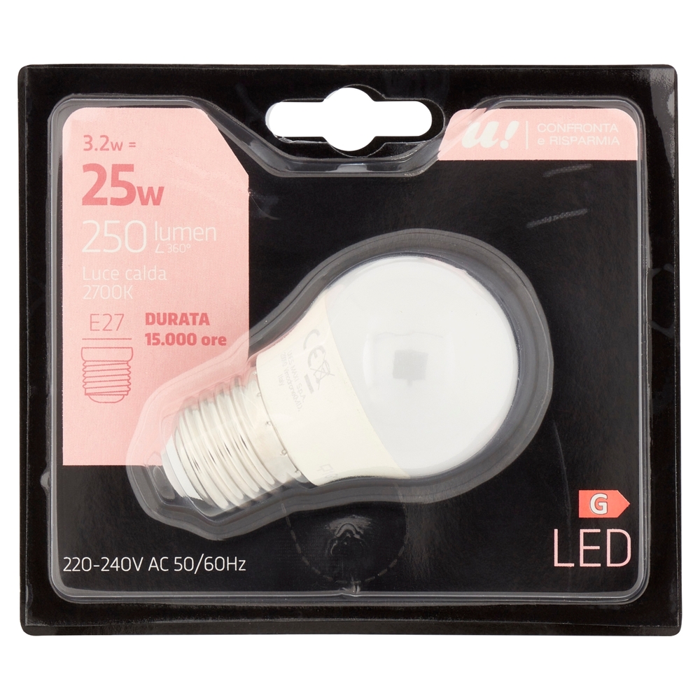 Lampada Led Sfera 3,2W E27 2700K U! Confronta e Risparmia