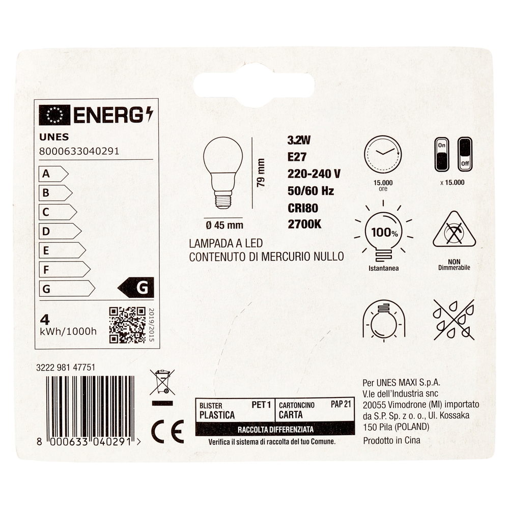 Lampada Led Sfera 3,2W E27 2700K U! Confronta e Risparmia