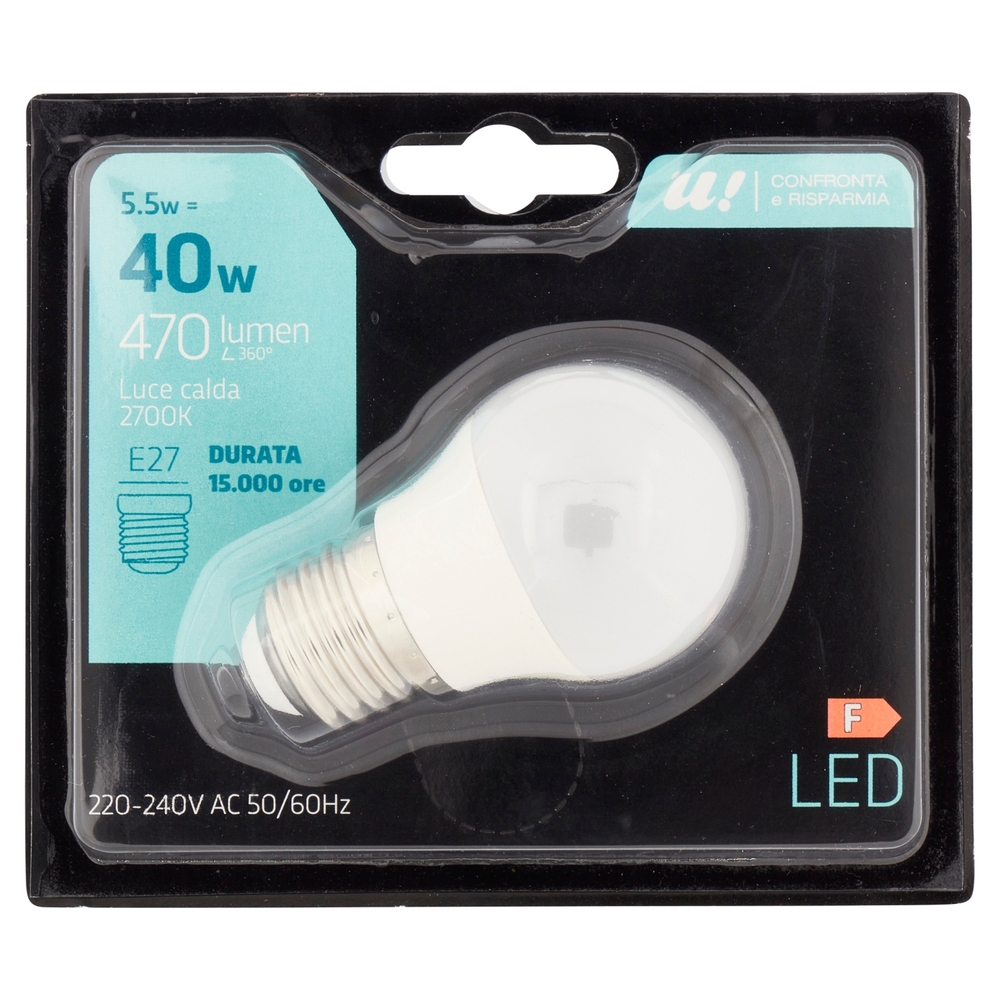 Lampada Led Sfera 5,5W E27 2700K U! Confronta e Risparmia