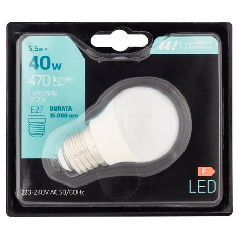 Lampada Led Sfera 5,5W E27 2700K U! Confronta e Risparmia