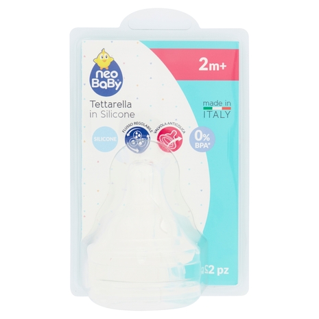 neo Baby Tettarella in Silicone Flusso Regolabile 2m+ 2 pz
