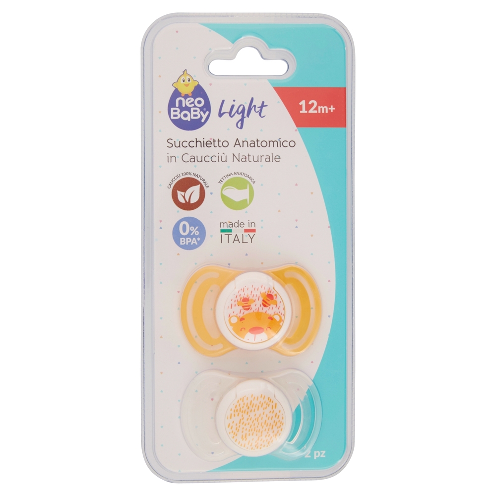 neo Baby Light Succhietto Anatomico in Caucciù Naturale 12m+ 2 pz