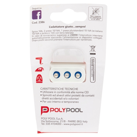 Polypool Adattatore Spina Piccola e Prese Grandi