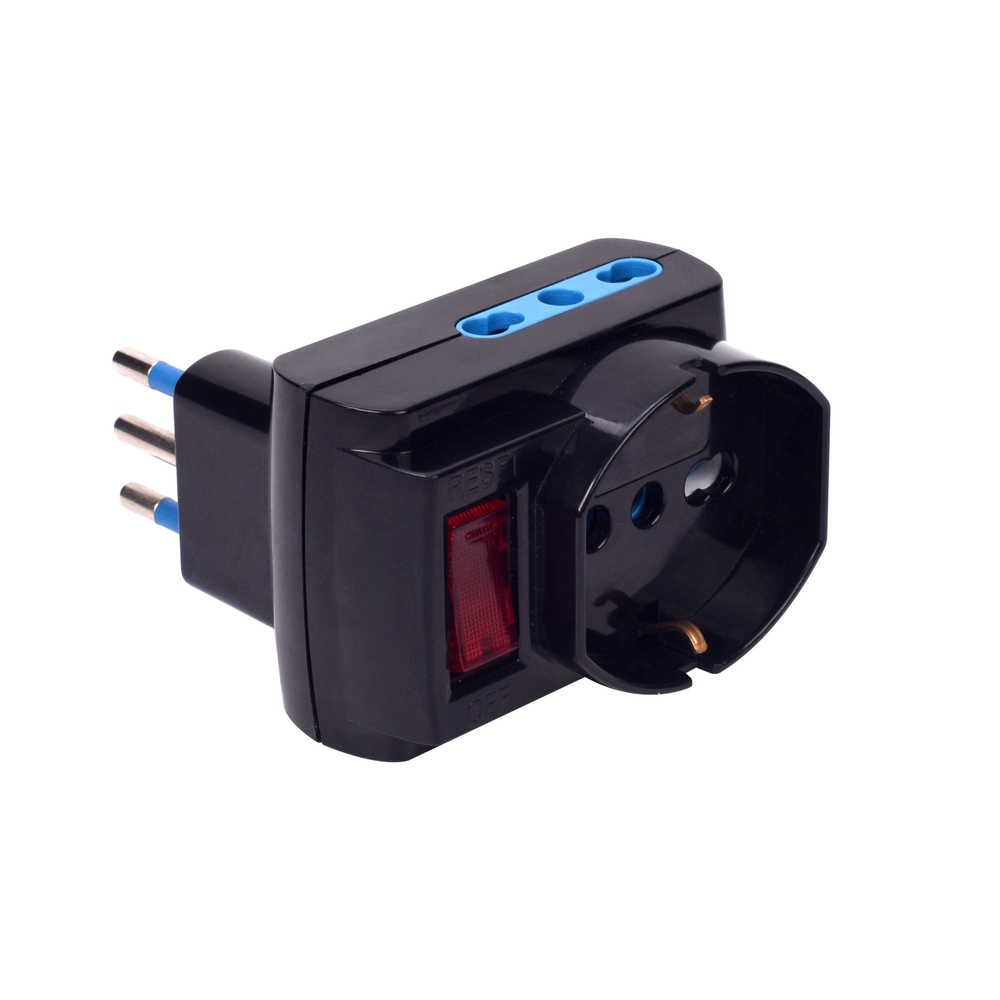 Adattatore Multisize Nero, 2 P, 10-16 A