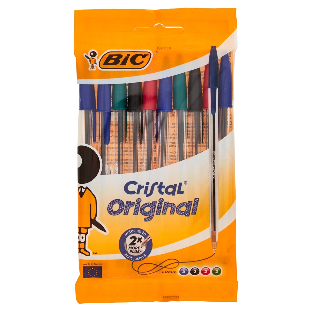 Bic Cristal Original 1.0 mm 4 blu 2 nere 2 rosse 2 verdi