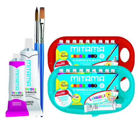 Tempere Più Tricolor, 9 Pezzi