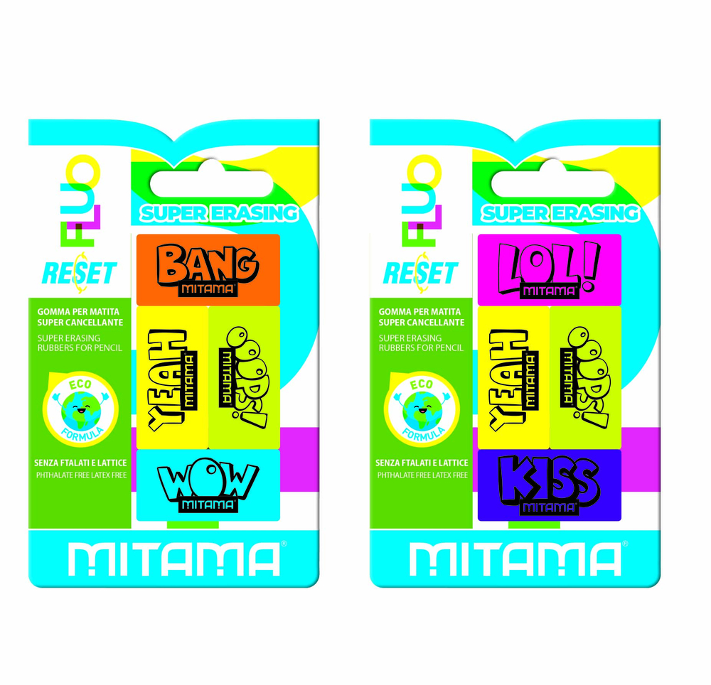 Gomme da Cancellare Fluo, 4 pezzi