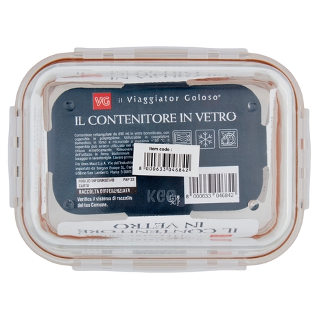 Contenitore Rettangolare in Vetro 850 ml Il Viaggiator Goloso