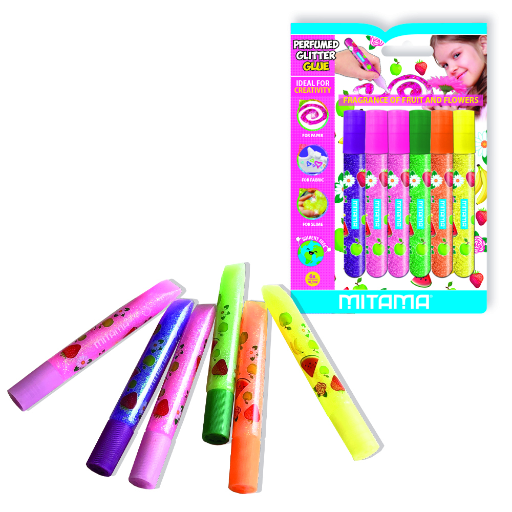 Colla Glitter, 6 Pezzi