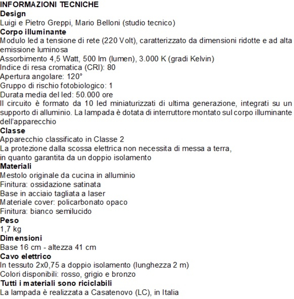 Lampada Filo Rosso