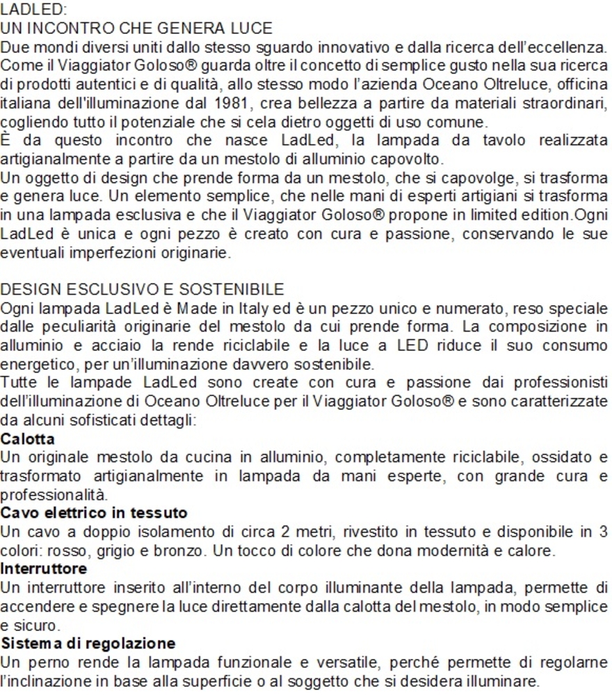 Lampada Filo Rosso