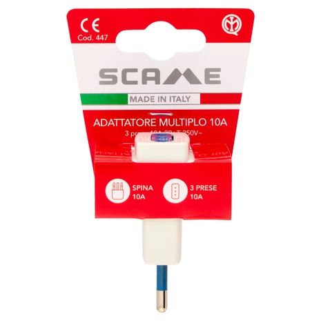 Scame Adattatore Multiplo 10A 3 prese 10A 2P+T 250V