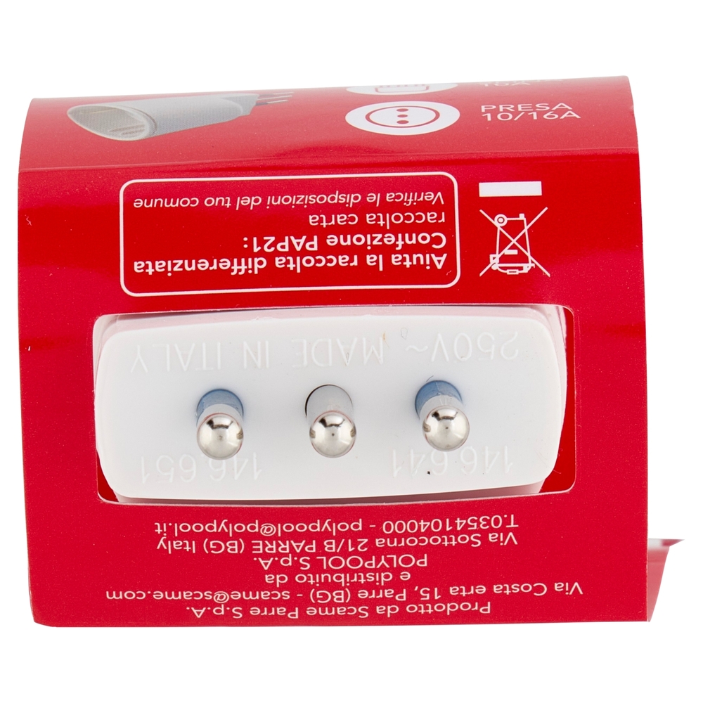 Scame Adattatore 10A Spina 10A, presa 10/16A, 2P+T 250V