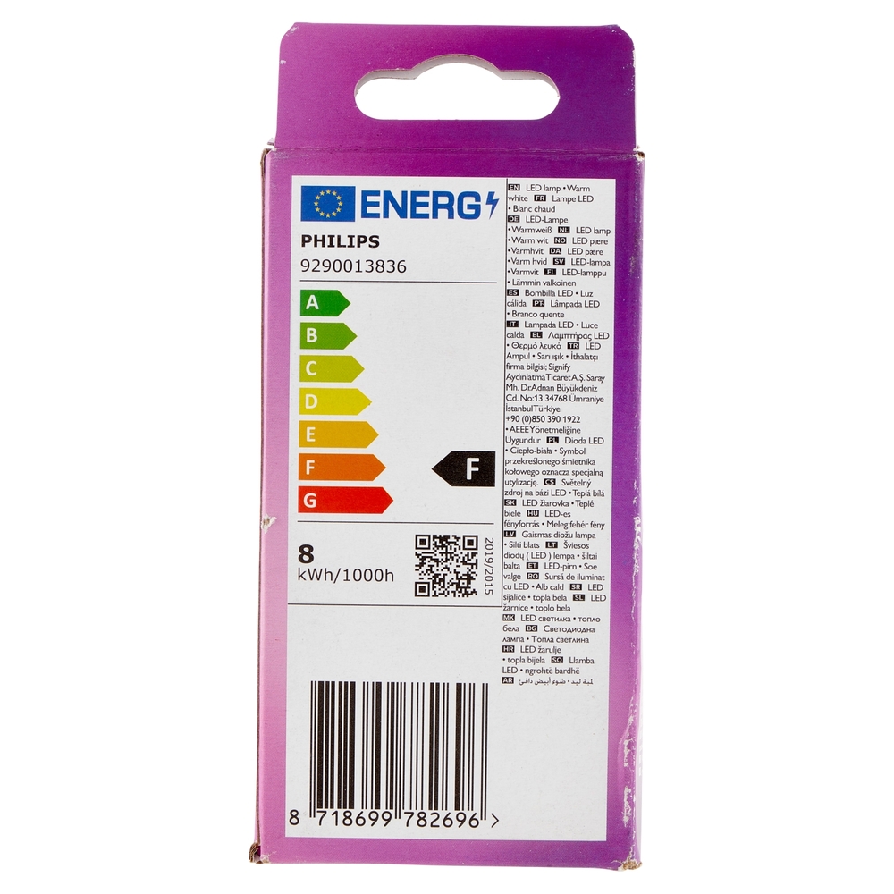 Philips Sensor Led goccia con sensore crepuscolare 60W E27 2700K