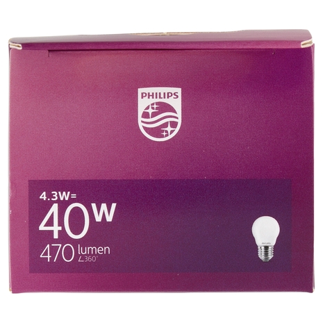 Philips Led sfera vetro 40W E27 2700K