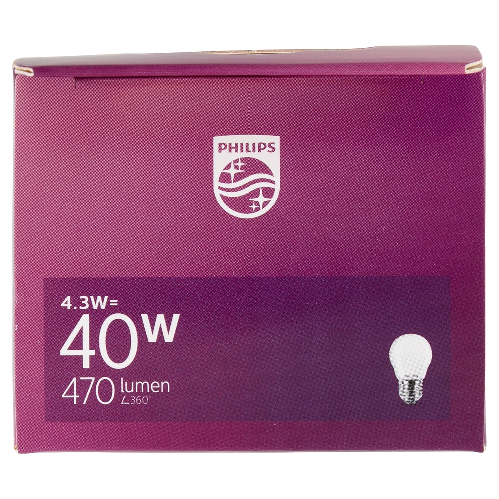 Philips Led sfera vetro 40W E27 2700K