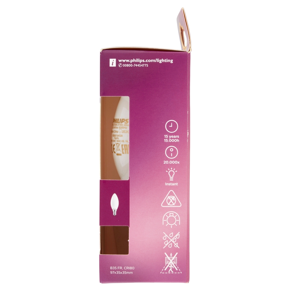 Philips Led candela vetro 40W E14 2700K