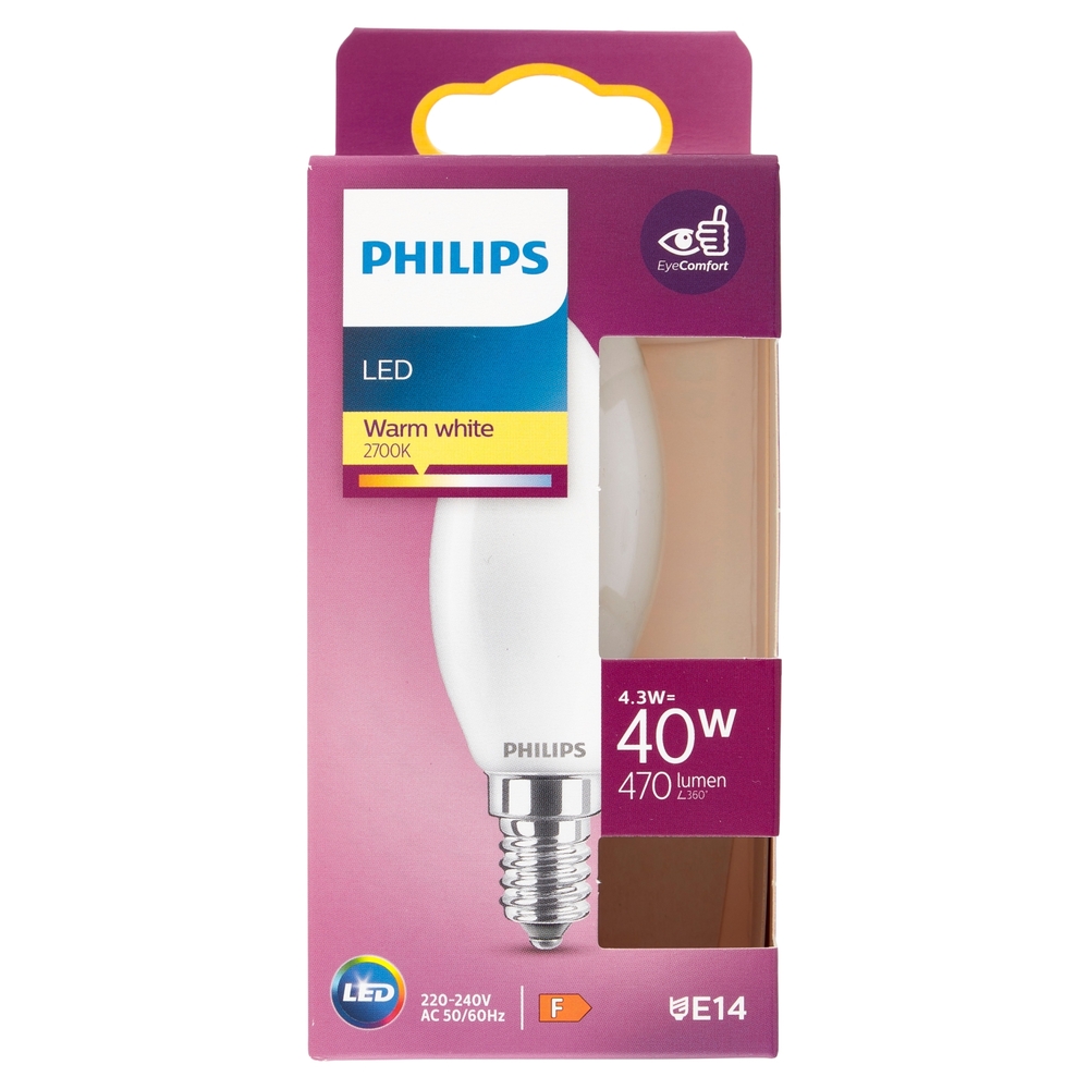 Philips Led candela vetro 40W E14 2700K