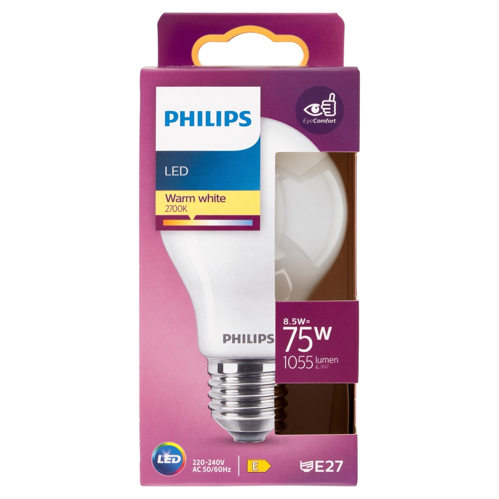 Philips Led goccia vetro 75W E27 2700K