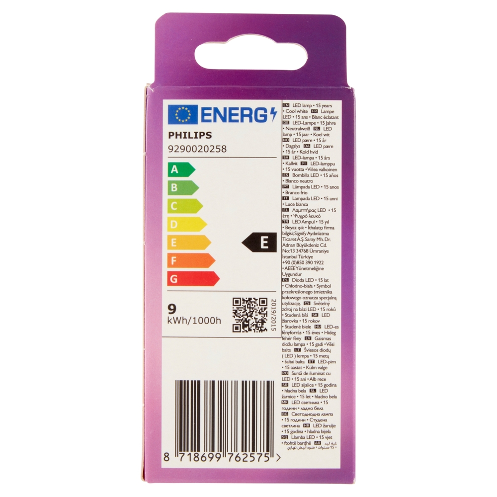 Philips Led goccia vetro 75W E27 4000K non dim