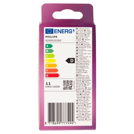 Philips Led goccia vetro 100W E27 4000K